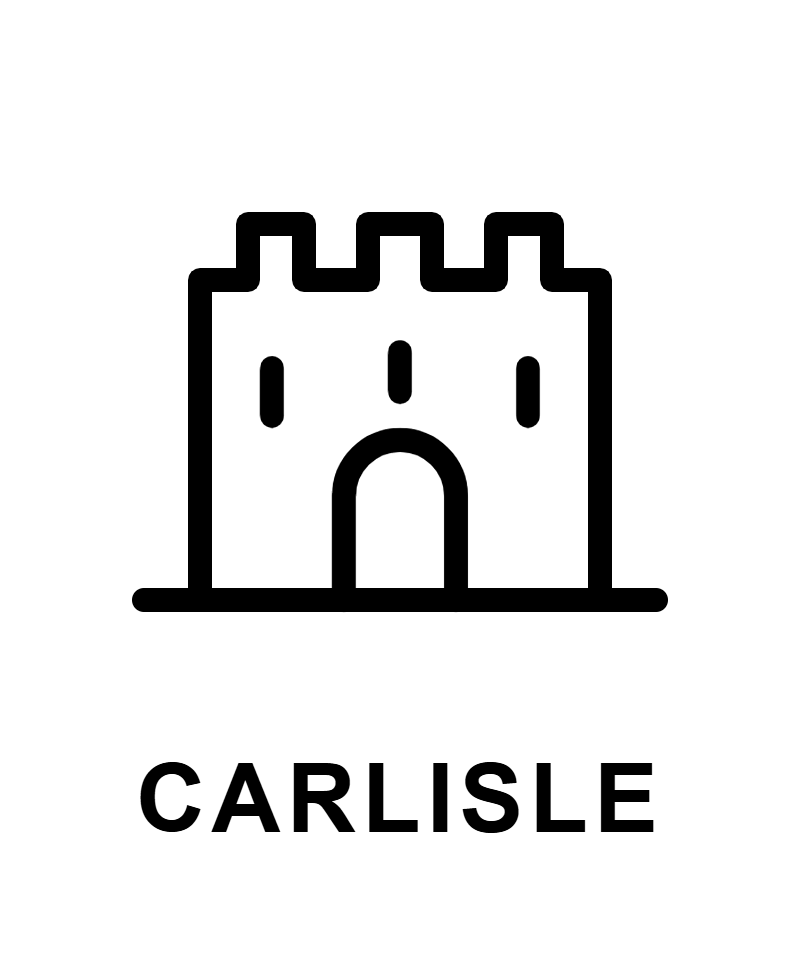 Black and white line drawing of a hockey player in a protective helmet and jersey holding a hockey stick, poised as if ready to play and skating on ice.