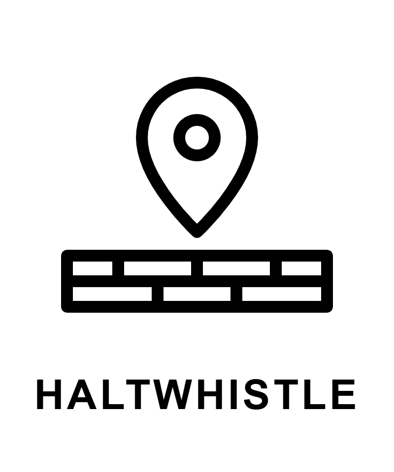 Iconic black line art of a railway signal post with three round lights at the top and a rectangular board beneath them, used to control train movements.