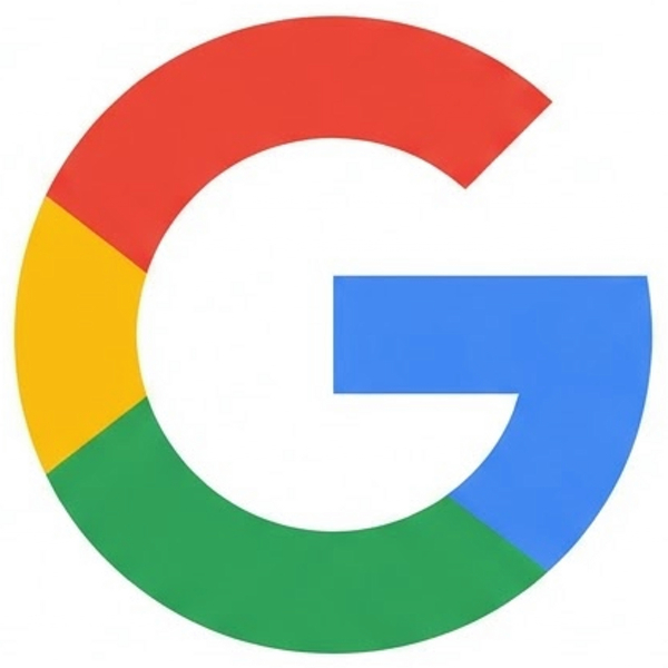 Google logo with a capital letter G in segments of red, yellow, green, and blue colors.